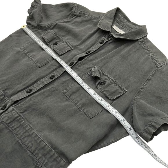 Outerknown Organic Cotton Linen Blend Romper Khaki Green M Safari Utility Preppy - Picture 7 of 10
